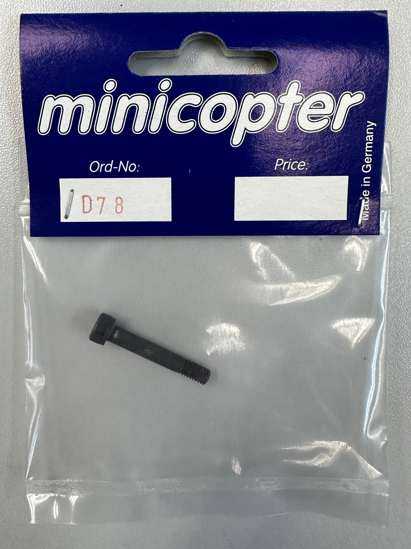 D078 minicopter Jesus bolt, mainrotor hub